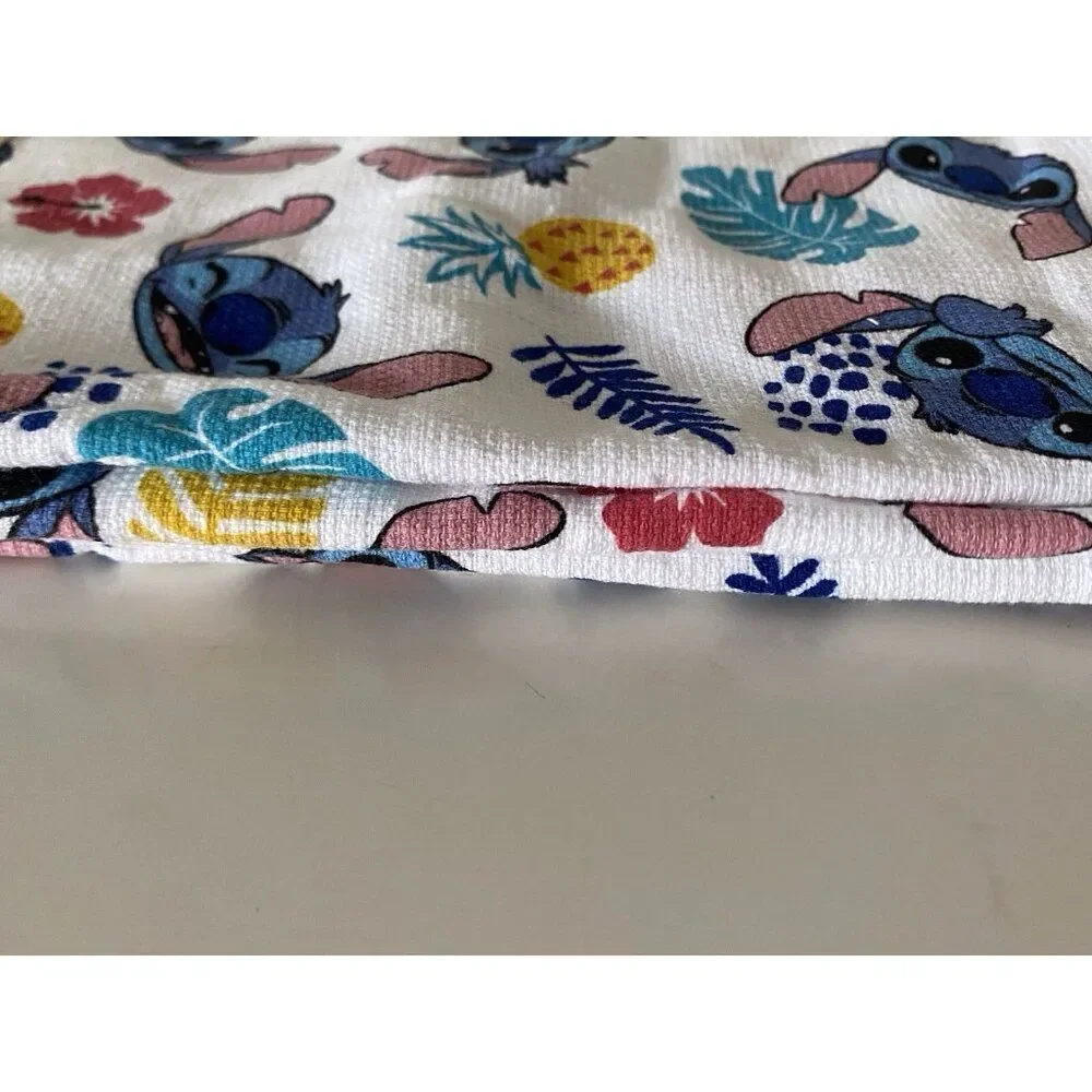 2‎ Pack Disney Stitch Faces Kitchen Towels Pineapple Hibiscus Tropical 16 X 26”